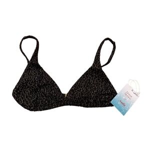 NWT Andie Swim x Demi Moore - The Tropez Top in Black with Gold Accents